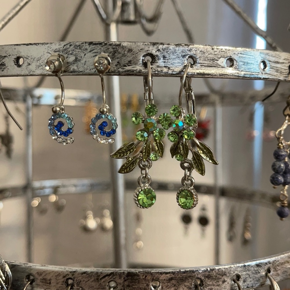 Two beautiful earring sets- one blue, one green